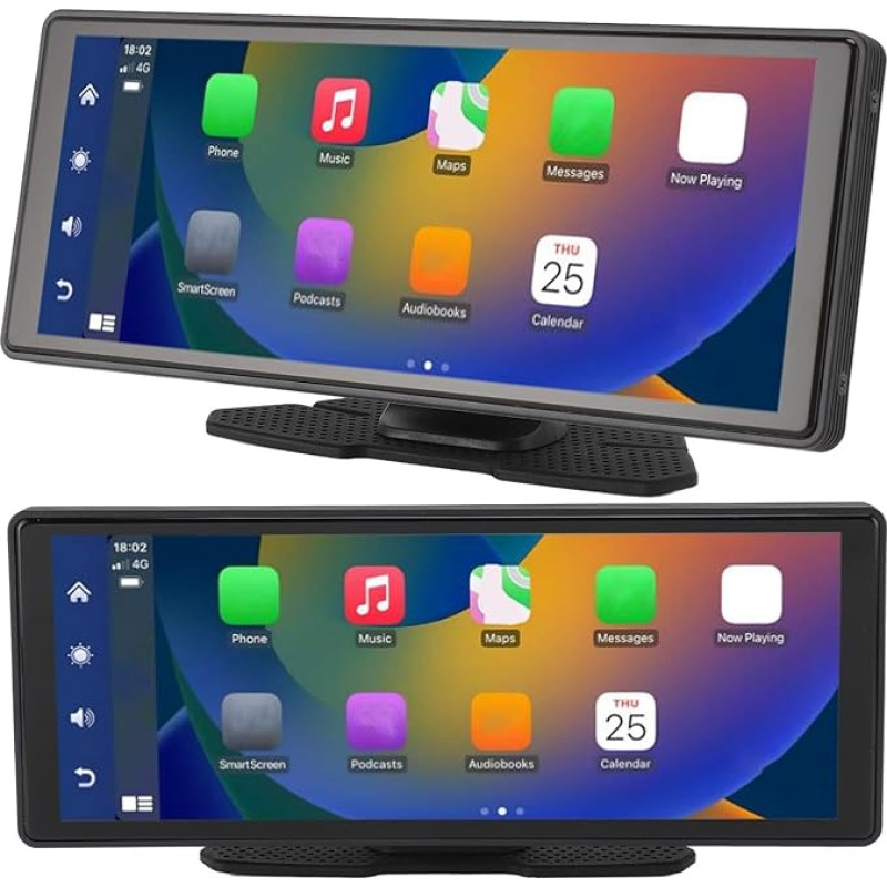 Wireless Carplay Touch Screen with Dash Cam, 10.26 Inch WiFi Bluetooth Carplay and Android Car Radio, Carplay Screen with GPS Navigation, Voice Control, Mirror, AUX, FM etc