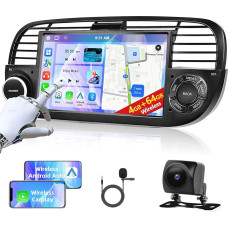 Android 13 HD 7-Inch Capacitive Touchscreen Car GPS Radio Pladio GPS Navigation Audio WiFi Player Black FM Radio Receiver Upgrade System Specialized Player for Fiat 500 2007-2015