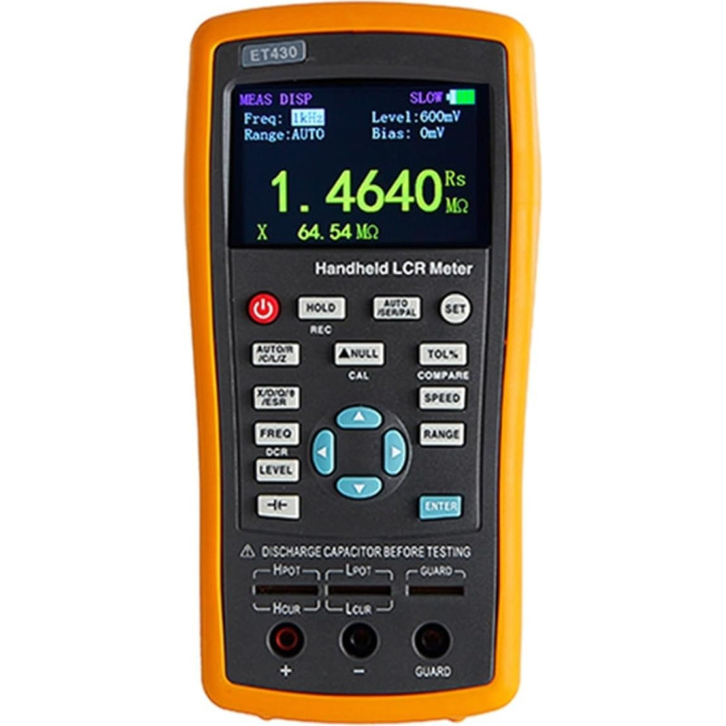 Kapazitätsmesser, ET430 Multifunktions-Handheld LCR Digital Bridge Hochpräzises Kapazitäts-Induktivitäts-Widerstandsmessgerät,Elektrische Brückenkomponente(ET433)