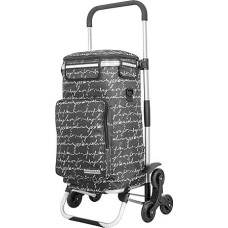 Pirkinių vežimėlis, sulankstomas pirkinių vežimėlis, aušinimo skyrius, reguliuojamo aukščio rankena, juodas