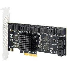GLOTRENDS SA3220J 20-Port PCIe 3.0 X2 SATA Expansion Card Compatible with Windows, Linux, Mac OS, NAS