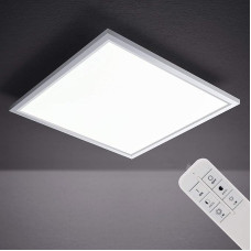 LED Panel Ceiling Light, Dimmable, 30 x 30 cm, Extra Flat Ceiling Panel Lights, Ceiling Light with Remote Control, Colour Temperature Control, Adjustable, 3000 K - 6500 K, 15 W, 1500 Lumen Light