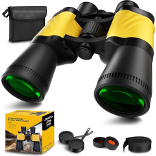 20x50 žiūronai, profesionalūs aukštos kokybės žiūronai paukščiams stebėti, vandeniui atsparūs žiūronai su Porro BAK4 prizme Len daugiasluoksne danga dengtais lęšiais, skirti medžioklei, koncertams, teatrui