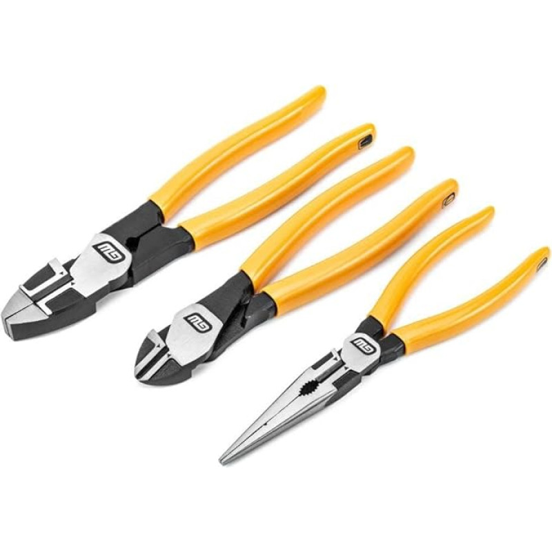 GearWrench 82202-06 Pitbull Pliers Set with Dipped Handle for Electricians, 3 Pieces