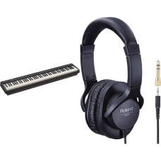 Roland FP-10 Digital Piano, Unfold Your Creativity with Integrated Sounds, Exercise Functions and Apps, Black & RH-5 Headphones, Black, 33.8 x 28.5 x 10 cm
