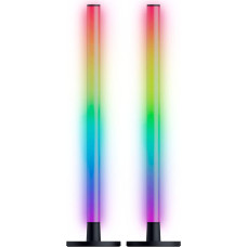 Razer Aether Standing Light Bars - RGB LED Light Strips for Gamers with USB-C Connection (40 cm x 3.2 cm, Chroma RGB, Compatible with Matter, Google and Alexa, Individually Adjustable) Black