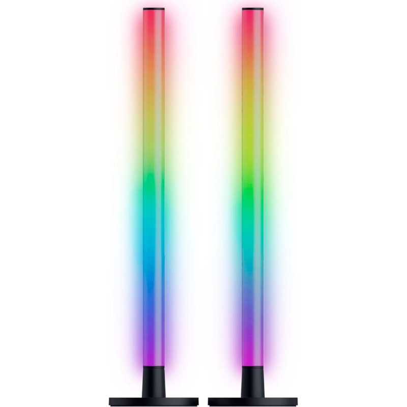 Razer Aether Standing Light Bars - RGB LED Light Strips for Gamers with USB-C Connection (40 cm x 3.2 cm, Chroma RGB, Compatible with Matter, Google and Alexa, Individually Adjustable) Black