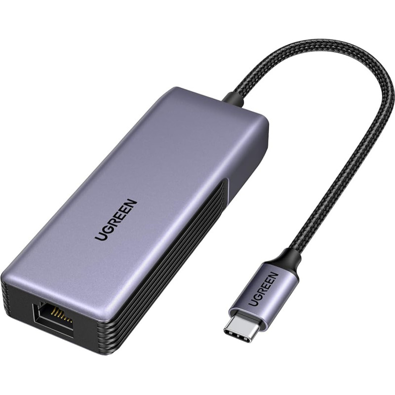 UGREEN 5Gbps USB C LAN Adapter Ethernet Adapter 5000Mbps RJ45 Network Adapter Compatible with NAS, MacBook Pro M4, Mac Mini M4, XPS etc.