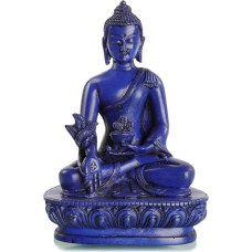Buddhafiguren Budos statula Medicininis Buda Mėlyna derva (lietos dervos) 13 cm Sėdintis