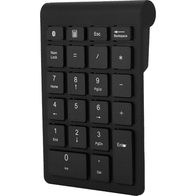 Goshyda 22 Keys Numeric Keypad, Bluetooth Wireless Keyboard, Portable Financial Accounting Rechargeable Numeric Keypad, for Laptop, Desktop, PC (Black)