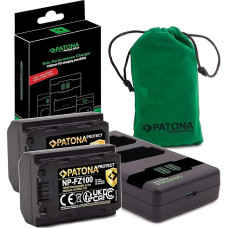 PATONA 2 x Protect V1 NP-FZ100 Battery with Charger PD Performance Compatible with Sony Alpha 6600 6700 A6600 A6700 A1 A9 9 R S II A7 III IV A7R 7 C 7CR 7S 7R A7III R V R3 R4 FX3 FX30 A7C7C 2 A7R3