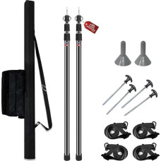 Tent Poles, Telescopic Pole Camping, Tent Poles, Telescopic Tent Poles for Awning 2.3 m, Poles for Awning Caravan, Bus Awning, with Tent Cord, Pegs, Stable
