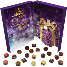 Hallingers Frohe Weihnachten - Vegan Advent Calendar Chocolates Gift Handmade Part with Alcohol from Chocolate Vegan (Box) - Fill Advent Calendar Novelties & Advent Calendar | Congratulations Chan