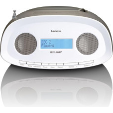 Lenco SCD-69 Tragbare Boombox mit DAB +, FM-Radio, USB-Wiedergabe, CD / MP3-Player, Weiß