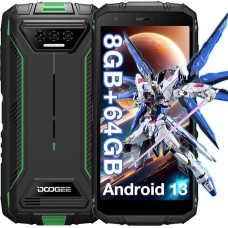 DOOGEE S41T Outdoor Mobile Phone Without Contract (2024), 6300 mAh, 8GB RAM + 64GB Octa Core Android 13, Mobile Phone Waterproof Outdoor Smartphone 5.5 Inch HD+ IP68/P69K, 3MP + 8MP, 4G Dual SIM