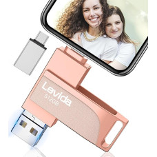 USB Stick 512 GB for Phone, Levida Memory Stick, Photo Stick, External Memory 4 in 1, Photo Stick 3.0, Flash Drive for Mobile Phone, iOS, Android, Pad, Laptop, PC (Mobile Memory, Automatic Photo