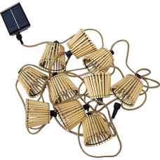 OKINAWA Solar String Lights Outdoor Battery Operated L8M Brown