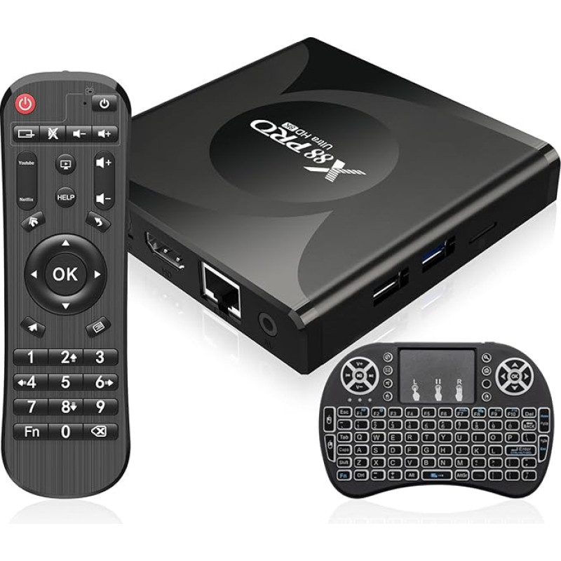 Android 13.0 TV Box, Android TV Box RK3528 Quad-Core Cortex-A53 GPU Mali-450 2GB RAM 16GB ROM, Support 8K UHD Dual Band 2.4G/5G WiFi 6 Bluetooth 5.0 USB 2.0/3.0, Android TV Box with