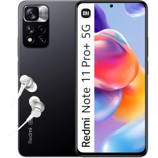 Xiaomi Redmi Note 11 Pro + 5G, Smartphone + Headphones, 6 + 128 GB Mobile Phone Without Contract, 6.67 Inch 120 Hz FHD + AMOLED Display, 120 W HyperCharge, 108 MP Camera, Graphite Grey (German