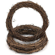 Hileyu Pack of 3 Retro Christmas Wreaths, Natural Grapevine Wreaths, Wreaths, Door Wreath, Ornament, Christmas Rattan Wreath, DIY Wreath, Decoration, Christmas Door Wreath, Decoration, Gate, Wall