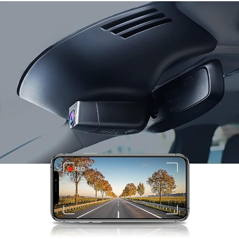 Fitcamx Dash Cam Car Compatible with Volvo XC40 and XC40 Recharge T4 T5 (Model A), 4K Car Camera 2160P UHD WiFi, G-Sensor, Loop Recording, WDR Dasch-cam Car, OEM Volvo Accessories, Plug & Play, 64GB