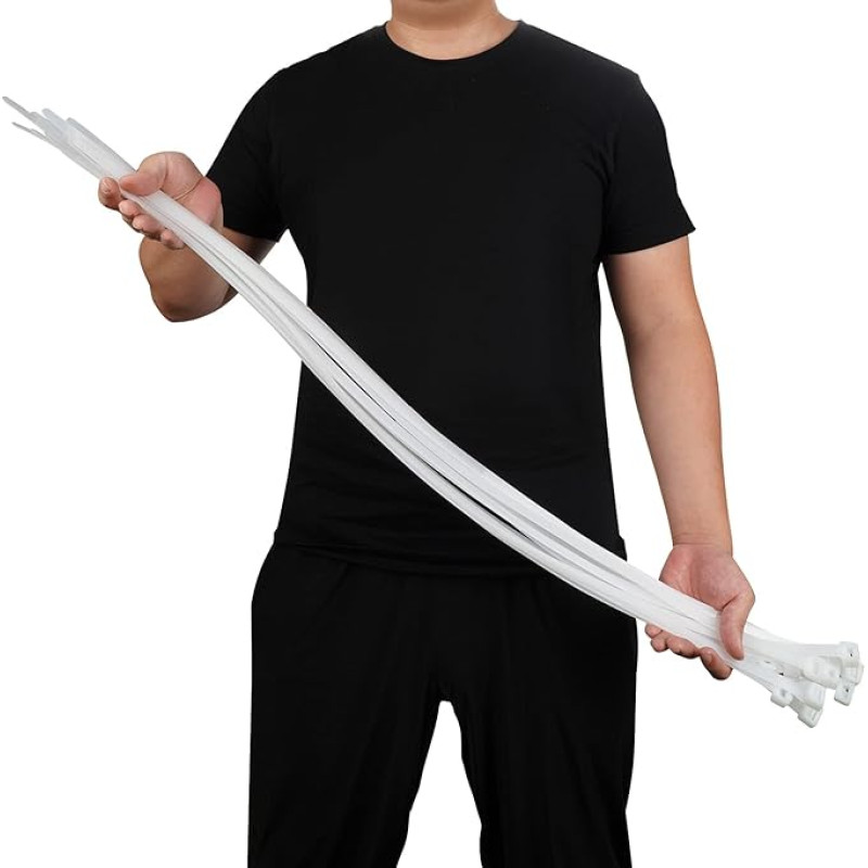 Cable Ties Extra Long White 920 mm x 12 mm Thick Large Cable Ties, Pack of 30 Industrial Durable Strong Wire Ties for Binding Fences, Awnings, Tying Branches and Plants
