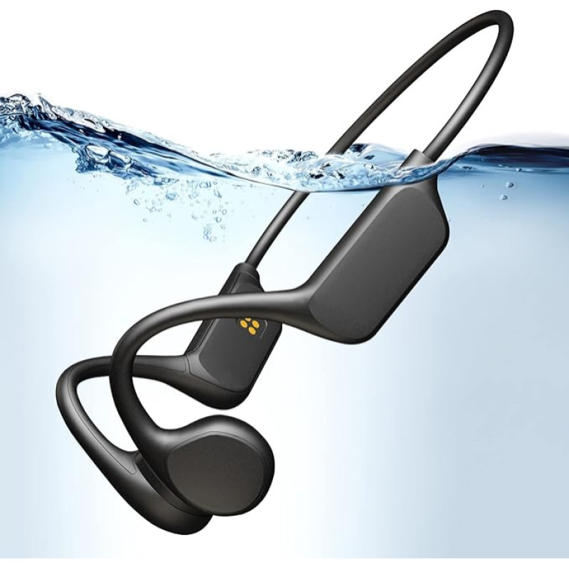 Minyaya Bone Sound Headphones Swimming, 32G, IPX8 Waterproof MP3 Player, Bluetooth 5.3 with MIC, Long Battery Life, Sports Headphones for Running, Cycling, Water Sports and More