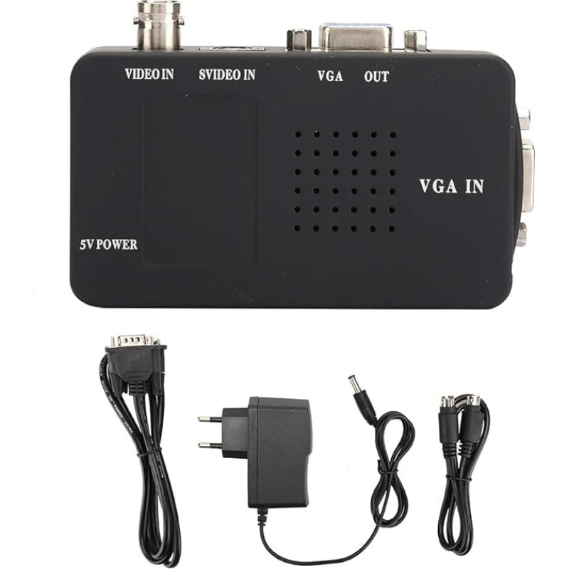 Socobeta BNC S-Video to VGA HD Converter Adapter for Computer PC EU Plug