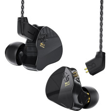 CCZ Melody Headphones Yinyoo Hybrid 1ba 1DD HiFi in Ear Monitors, Deep Bass Lightweight In-Ear Headphones IEM with 4N Cable for Musician/Drummer/Bassist/Guitarist (Black, without Microphone)