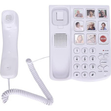 Large Button Phone for Seniors, LD-858HF Corded Landline Telephone with SOS Button Pre-stored Number Hands-Free Function for Elderly People