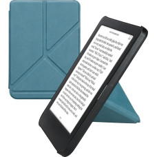 kwmobile Case Compatible with Kobo Clara BW/Clara Colour/Tolino Shine (5) / Shine Colour Case - Faux Leather Case - eReader Protective Case - Cover Petrol