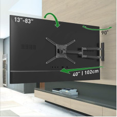 Barkan 102 cm Long TV Wall Mount, 13-83 Inch Swivel/Tilt/Full Motion TV Mount, Holds up to 50 kg, Extra Long Extension, for LED OLED LCD, Max. VESA 600 x 400, BM443XL