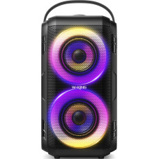 W-KING Bluetooth Speaker with 2 Full Frequency Drivers - Superbass, Bluetooth Box Music Box Party Speaker with 80W and LED Lighting, 105dB Sound, IPX5, 24 Hours, U Disk, TF Card, AUX, EQ