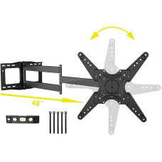 WHYFONE TV Wall Mount with 1219 mm Long Range, 90° Rotatable Wall Mount TV Swivelling Tilting Fully Movable TV Mount for 26-60 Inch TVs and Monitors up to 50 kg VESA 400 x 400 mm