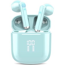 OYIB Bluetooth 5.3 Headphones In Ear, 2023 Bluetooth 5.3 Wireless Headphones with 4 ENC Micro, Immersive HiFi Headphones, Touch Control Earphones with LED Display, 25H, IPX7 Waterproof, Blue