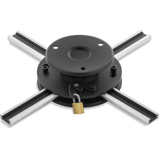 deleyCON Universal Projector Ceiling Mount +-15° Tiltable - 360° Swivelling - Up to 20 kg - Ceiling Distance Only 62 mm - Variable - Black