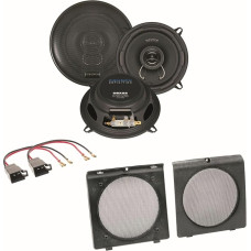 Crunch DSX52 2-Way Coaxial Speaker Boxes System Installation Kit for Golf 2 Front Doors