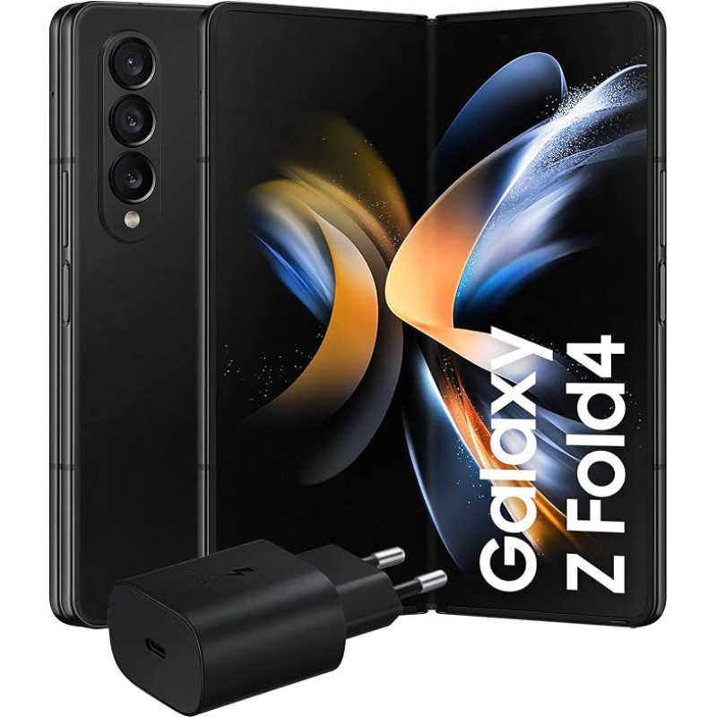 Samsung Galaxy Z Fold4 Smartphone 5G Charger Included, Android SIM Free, 512 GB, Dynamic AMOLED Display 2 x 6.2 Inch 7.6 Inch 1.2, Phantom Black 2022 [Italian Version]