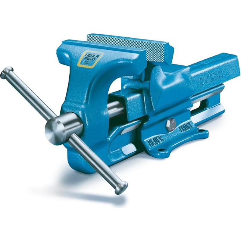 HEUER Schraubstock (120 mm Backenbreite, ganz aus Stahl geschmiedet, unzerbrechlich, höchste Präzision) 100120