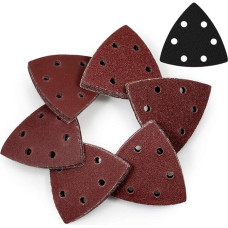 ERVDKXCOI Schleifpapier Haken und Schleife Dreieck Schleifpa 61 Stück 90 mm dreieckige Klett-Schleifscheiben, Verschiedene Körnungen 40/60/80/100/120/240, mit weichem Schwammpolster