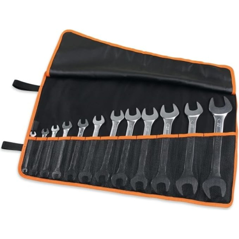 Beta 55/B12N - Doppelmaulschlüsselsatz, 12-teilig (55 str.), in werkzeugrolle aus strapazierfähigem polyester