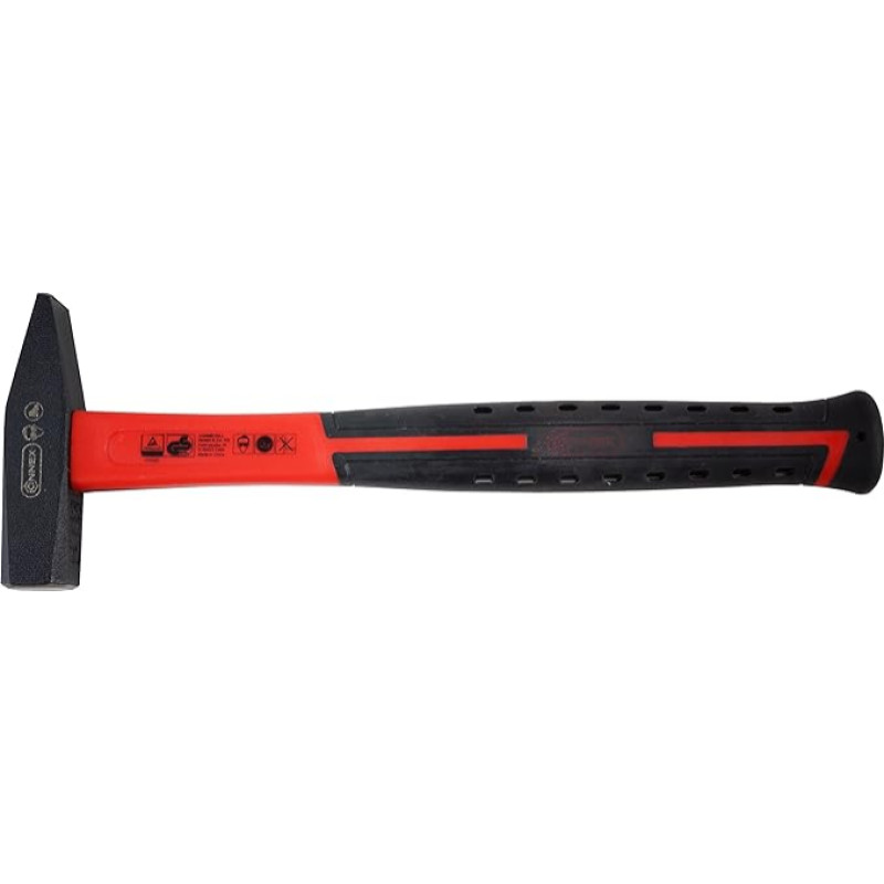 Connex COX603300 Engineer's Hammer with Fibreglass Shaft/2C-Handle, Black/Red, 300 g