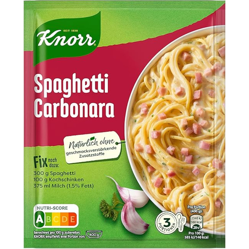 Knorr Fix Fix Spaghetti alla Carbonara without Flavour-enhancing Additives 36 g