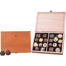 CHOCOLISSIMO ChocoClassic - 20 prabangių šokoladinių saldainių | medinėje dėžutėje | dovanos suaugusiems | specialus šokoladas | be konservantų | pagamintas iš išskirtinių ingredientų | dovanų idėja Moteris Vyras