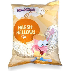 Mr. Mallo Mini Marshmallows 1000 g | putų cukraus prekės | pelių riebalai, didmeninė pakuotė Minkšti saldainiai kepimui, kakavos dekoravimui