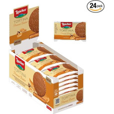 Loacker Tortina (Peanut Butter) • Crispy Waffles with Peanut Butter Cream • Round Waffle Tarts for Coffee • Peanut Waffle Biscuits (24 x 21 g)