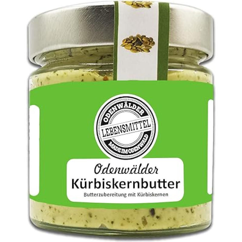 Odenwälder Lebensmittel - Premium Pumpkin Seed Butter with Real Pumpkin Seeds - High-Quality Pumpkin Seed Butter - Made in Germany - 150 g