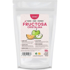 Aukščiausios kokybės natūrali fruktozė | 100 % grynos fruktozės milteliai (kristaliniai) | angliavandenių papildas su žemu glikemijos indeksu | be GMO, veganiškas, be glitimo (950 g)
