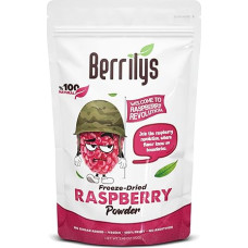 Berrilys Freeze Dried Raspberry Powder, Resealable Pack, Intense Flavor and Versatility for Culinary Excellence and Nutrient Rich Enjoyment, 70g