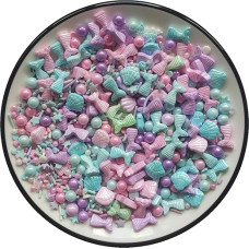 Edible Colourful Mixed Ocean Mermaid Candy Sprinkles Starfish Dessert Sprinkles Shell Cake Cupcake Topper Pearl Cookie Decorations Sweet Sugar Sprinkles for Decorating Cakes